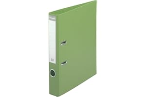 Exacompta - Ref 53556E - Prem'Touch PVC Lever Arch File - 320 x 290mm in Size, 2 Rings, Can Hold A4 Documents, 50mm Spine, 55mm Rings, FSC-Certified - Lime Green Cover