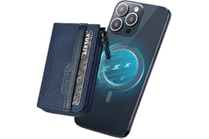 VULKIT Magnetischer Kartenhalter, kompatibel mit MagSafe Wallet, RFID-blockierend, Kartenhalter für iPhone 15/14/13/12 Series, Marineblau, 2 cm x 7.7 cm x 10.5 cm, Minimalistisch