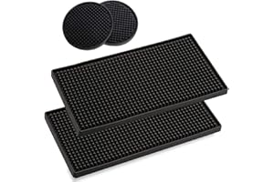 DZXIN Tapis de Bar, 2 Pièces 30 x 15 cm Tapis De Service De Bar avec 2 Pièces Dessous de Verres pour Restaurant, Et Maison Les Comptoirs,Club,Cuisine