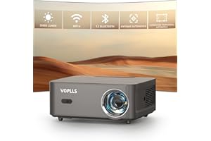 Smart Proyector 4K Soporte con Auto Focus/Keystone ＆ Auto Obstacle Avoidance, 30000 Lumen Proyector WiFi Bluetooth Full HD 1080P, VOPLLS Proyector Cine en Casa con Zoom del 50% para iOS/Android/PPT