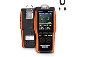 Detector de Amoníaco Portátil Medidor NH3 Aire, AIOMEST Sensor de Amoniaco Gas NH3 0-100 con Resolución 0.1ppm, Registro de Datos, Alarma, para Establos Granjas Agrícolas y Monitoreo de Industrial