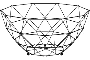 Agyo Porta Frutta in Metallo Tondo Nero – Cesto Moderno 26 × 14 cm – Design Minimal per Tavolo Cucina – Struttura Solida in Acciaio Verniciato