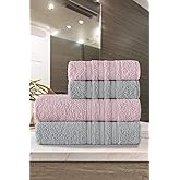 Riona Pamuklu 50x90-70x140 cm 4'l&uuml; Banyo Havlu Seti (Pembe)