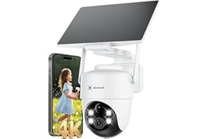 COCOCAM Kamera bezpieczeństwa 4K 8MP zewnętrzna, bezprzewodowa, Wi-Fi, regulowany panel słoneczny 5 W, bateria 10000 mAh, rozpoznawanie AI, czujnik ruchu PIR, 355° P 90°T, dwukierunkowa transmisja dź