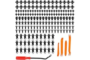 Klämmor för bilar, 200 stycken 6 stilar blandade bilklämmor och fästanordningar set plast bilinredning fästning nitar hållark