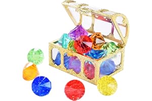 Cosswe Tauchjuwelen Tauchspielzeug Edelstein Kinder Tauchjuwel Pool Diamant Spielzeug Unterwasser Edelstein Piratenschatz Spielzeug Schatzkiste Schwimm Tauchen Edelsteine Und Edelstein Box