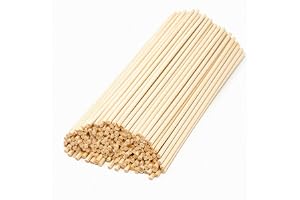 100 stycken trästavar för pyssel 5 mm x 30 cm, bambustavar, rundträ natur | Träpinnar för pyssel, trästavar pysselstavar, träpinnar för modelltillverkning, hantverk, gör-det-själv, dekoration
