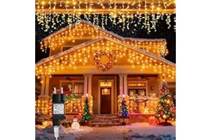 Loyyz Cortina Luces Navidad Exterior, 5M 200 LED Guirnalda Luces Navidad de IP44 Impermeable Con 8 Modos, Guirnaldas Luminosas Decoración Interior y Exterior Para Fiestas, Bodas, Jardín, Ventana