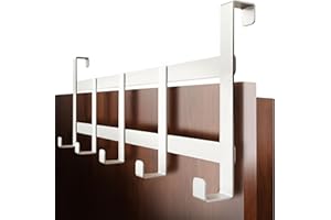 4smile Porte-manteau pour porte - crochet porte en inox, blanc, peu encombrant - rangement pratique, fixation solide