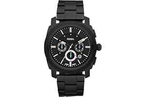 Fossil Machine Uhr für Herren, 45mm Quarz-Chronographenwerk mit Edelstahl- oder Lederarmband