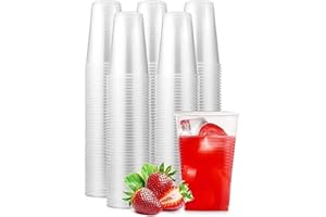 GENERIC Hermes Shop - 1000 Bicchieri Plastica Trasparenti 200 ml Usa e Getta - Per Acqua e altre Bevande - (10 conf. da 100 Pezzi)