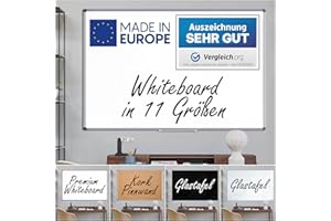 ‎VISCOM VISCOM Whiteboard magnetisch - 120 x 180 cm - Magnettafel in 11 Größen - Magnetwand, kratzfest & beschreibbar - mit Aluminium-Rahmen - für Hoch- und Querformat