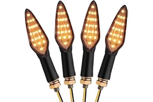 AUTTGINN 12V LED Motorrad Blinker 20 LEDs Mini Blinker Lauflicht Motorradblinker 4 Stück IP67 E-Prüfzeichen Bernstein