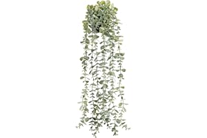 Der Rose Fake Plants Hanging Artificial Faux Plant Potted Eucalyptus Plants for Indoor Boho Bedroom Bathroom Home Wall Shelf Decor