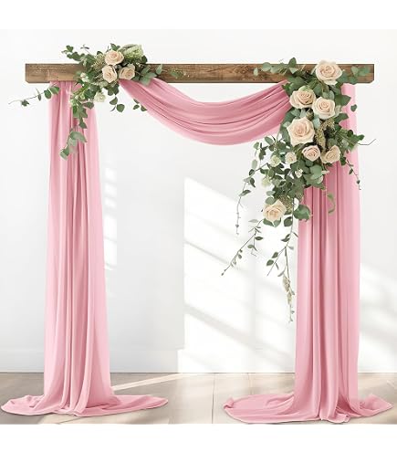 Arc De Mariage Rideau Mousseline Champagne 150x550cm - Décoration Cérémonie
