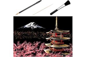 EXCEART 1 STK. Kratzmalerei Kunst DIY Kratzbild Nachtansicht Kratzmalerei DIY Bastelzeichnung (Japan Mount Fuji)