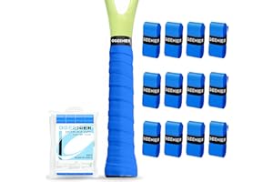 Ogeenier Tennis Racket Grip Tape, 12 Pack, Absorbent and Anti-Slip Badminton Squash Racket Grip, Precut Soft Racquet Padel Overgrip Tape
