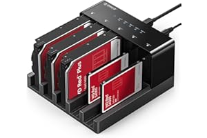 ORICO Base de Conexion Docking Station 5 HDD Discos Duros Estación USB 3.0 a SATA Estación de Acoplamiento para 2.5/3.5 Pulgadas HDD/SSD- Soporta hasta 90TB, Negro (6558US3-C)