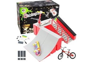CS COSDDI Rampes de Skatepark, Skate Park Kit Rampe de Touche avec Mini Finger Skateboard Jouet Cadeau, Bricolage Assemblage d'un Jouet de Doigt de Kit de Skate Park (CS1810-B)