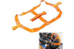 BINYI Cinghie di tensione universali per moto, accessori per moto, trasporto auto, sistema di fissaggio per ruota posteriore, cinghie di tensionamento (arancione)