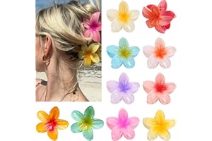 KUJAIS 10 Stück Blumen Haarklammer Groß: Haarspange Blume Damen für Dickes Dünnes Haar - Hawaii Rutschfeste Haarklammern Blume Haarstyling-Zubehör für Frauen Mädchen
