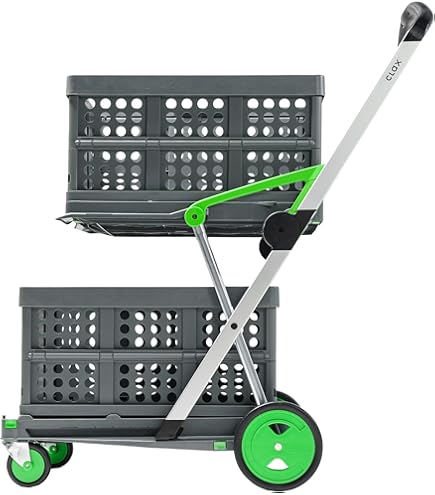 VEVOR Chariot de Courses Pliable Charge 50 kg 4 Roulettes Chariot de Supermarché Plus de 85 L