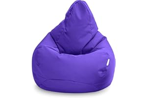 Loft 25 Puff Pera Gamer | Silla Puff Pera para Exteriores Interiores Sala | Resistente Al Agua | Limpieza Fácil | Diseño Ergonómico para Soporte del Cuerpo | Durable Y Cómoda (Ultra Violeta, Puff)