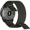 YOOSIDE Hook and Loop Nylon Watch Strap for Garmin Fenix 8 47mm / epix Pro 47mm/ Fenix 7 / Fenix 6 / Instinct 2, 22mm Quick Dry Ultralight Sport Wrist Band for Forerunner 955