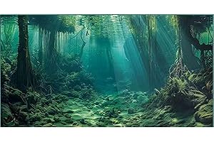 Didooou Immagine di sfondo 3D per acquario, colla in PVC per acquario, adesivi decorativi per acquari, adesivi per acquario boutique (ocean-3, 50 x 80 cm)
