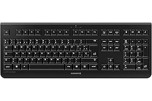 CHERRY KW 3000, Teclado Inalámbrico con Teclado Numérico, Distribución de Teclado Español (QWERTY), Radiofrecuencia de 2,4 GHz, Teclas Silenciosas, Diseño Plano, Funciona con Pilas, Negro