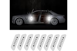 Yuqilin 8 Pezzi Adesivo Catarifrangente, Impermeabile Catarifrangente, Universale Strisce Catarifrangenti Adesive, Avvertimento Nastro Catarifrangente Adesivo, per Portiera Auto (Argento)