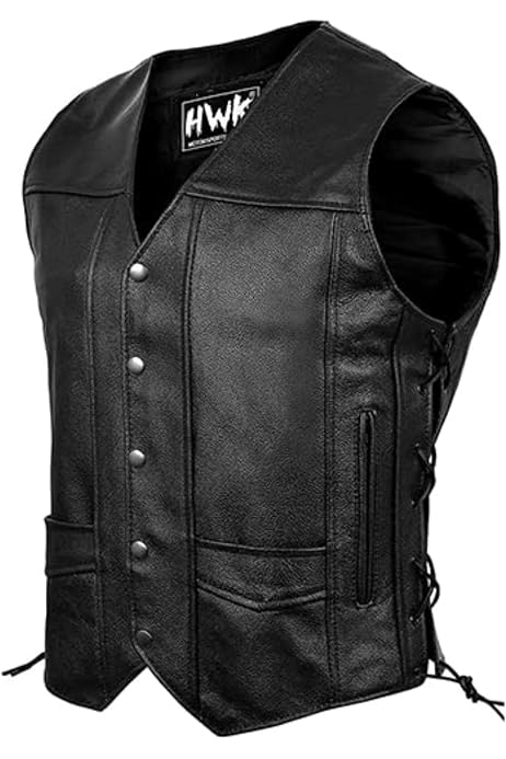 thumbnail image 2 of ILM Motorcycle Leather Vest For Men 2 of 12