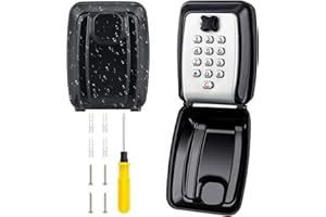 YNNHUDEEP Schlüsselkasten mit Zahlencode - 12 Stellig Schlüsselsafe,Außen wasserdichte Schlüsselsafe,Wandmontage Schlüsselbox mit Wasserdicht Abdeckung,für Haus,Garagen,Schule,abrik,Büro