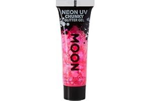 Moon Glow Gel UV pailleté pour visage et corps fluo Rose vif 12 ml (lot de 1)