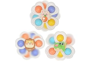 CATERBEE Giocattoli Spinner per Neonati con Ventose, Colorati (Zoo)