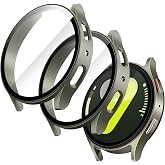 JETech Case with Screen Protector for Galaxy Watch 7 44mm, Green | Integrated Tempered Glass, High Touch Sensitivity, Full Pr