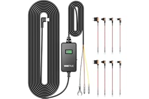 VANTRUE USB-C Display Hardwire Kit con 3 Stages Acc Cable para Dash CAM 11.6/23.6V 12/24V 12.4/24.4V a 5V Portafusibles con protección de bajo Voltaje 24H. Modo de estacionamiento