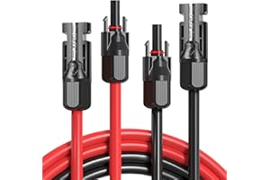 VVHIPPO Prolongador De Cable Solar, Cable De ConexióN Profesional Cable De ExtensióN, Cable Adaptador De Cable Solar 6 Mm² Que Incluye Enchufe Solar Rojo Y Negro Para Enchufe Sistema Solar CéLulas (1)