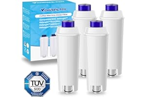VENUSFILTER Coffee Machine Water Filter for Delonghi DLSC002, DLS C002, 9310926, SER3017, 5513292811, TÜV SÜD Certified Filters for ECAM, ETAM, EC, BC Series (4 Pack)