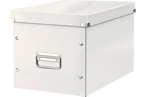 Leitz Click & Store WOW Scatola Archivio Cubo Grande, per Mantenere la Casa e l'Ufficio in Ordine, Bianco, 61080001