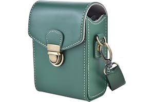 MUZIRI KINOKOO Torba na aparat skóra PU kompatybilna z Canon G5X G1X G1X2 G1X3 / Panasonic LX100 LX100M2 GF1 GF2 GF3 / Sony RX1 RX1R RX1R2 / Ricoh GR Series, ZIELONY, Version C, Kosmetyczka