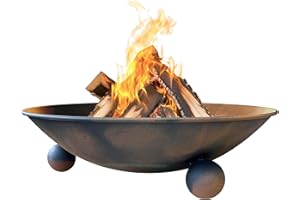 IlGruppone Braciere da Giardino Ø57 Cm Cesto da Esterno per Fuoco Design Moderno Arredo Giardino Colore Ruggine con Fori Drenaggio Interno Utilizzabile Come PortaLegna PortaOggetti PortaVasi