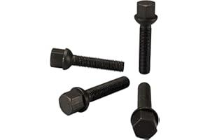 ‎HASKYY HASKYY 10 Radschrauben M14x1,5x42mm Radbolzen SCHWARZ Kugelbund R12 Kugel