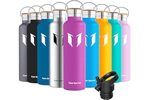 Super Sparrow Borraccia Termica - Bottiglia Termica Senza Perdite - 350ml/500ml/620ml/750ml/1L - Senza BPA Borracce Bambini - Per Scuola, Sport, Campeggio, Palestra, Ciclismo - Con 2 Tappi