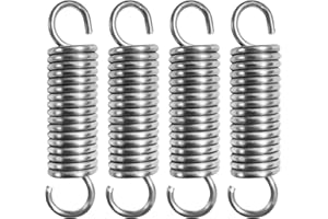 NICAVKIT 4 sztuki sprężyn naciągowych ze stali nierdzewnej z haczykami, sprężyna naciągowa 60 mm wolna długość, średnica zewnętrzna 15 mm, średnica drutu 2,2 mm, maksymalna siła ciągnąca 12 kg – 2,2 x