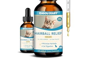 EAGOU DIARY Gouttes Soulagement Boules pour Chats - Remede Boules pour Chat, Santé Digestive, Peau et Poil, Contrôle Boules pour Chats avec Probiotiques, Fibres, Lysine, Vitamines, Traitement Boule pour Chat