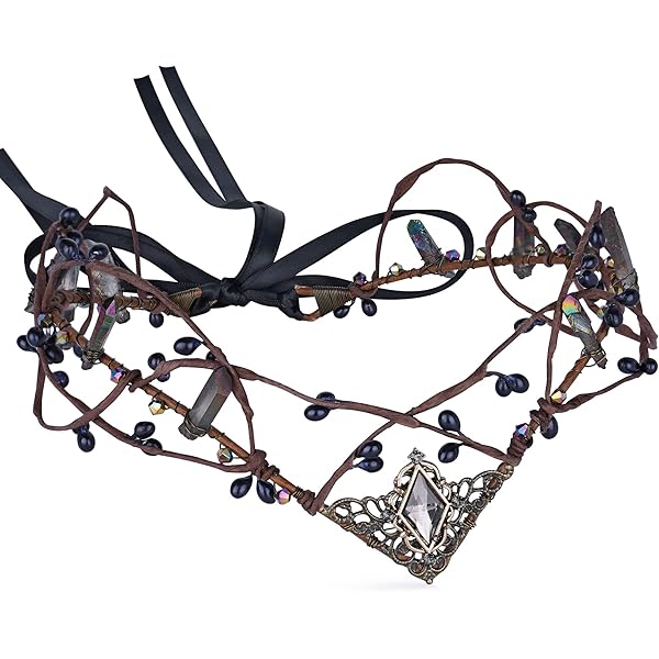 MOSTORY Tiara celtica fatta a mano con corona da elfo lunare per matrimonio Woodland verde circlet copricapo per donne donne cosplay sposa MOSTORY Tiara celtica fatta a mano con corona da elfo lunare per matrimonio Woodland verde circlet copricapo per donne donne cosplay sposa