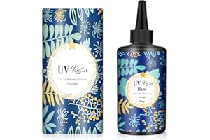 Kizaten Resinas UV 200g,Resinas UV Rigida,Epossidica Trasparente,Resina UV per Forme/Ciondoli/Orecchini,Braccialetti/Gioielli fai da te,Indurimento Rapido