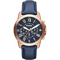 Fossil Heren Grant roestvrij staal kwarts chronograaf horloge, zilver, Eén maat, Riemen. : Fossil