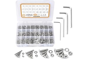 VIGRUE M3 M4 M5 Stainless Steel Hex Screws Set with Storage Case Box